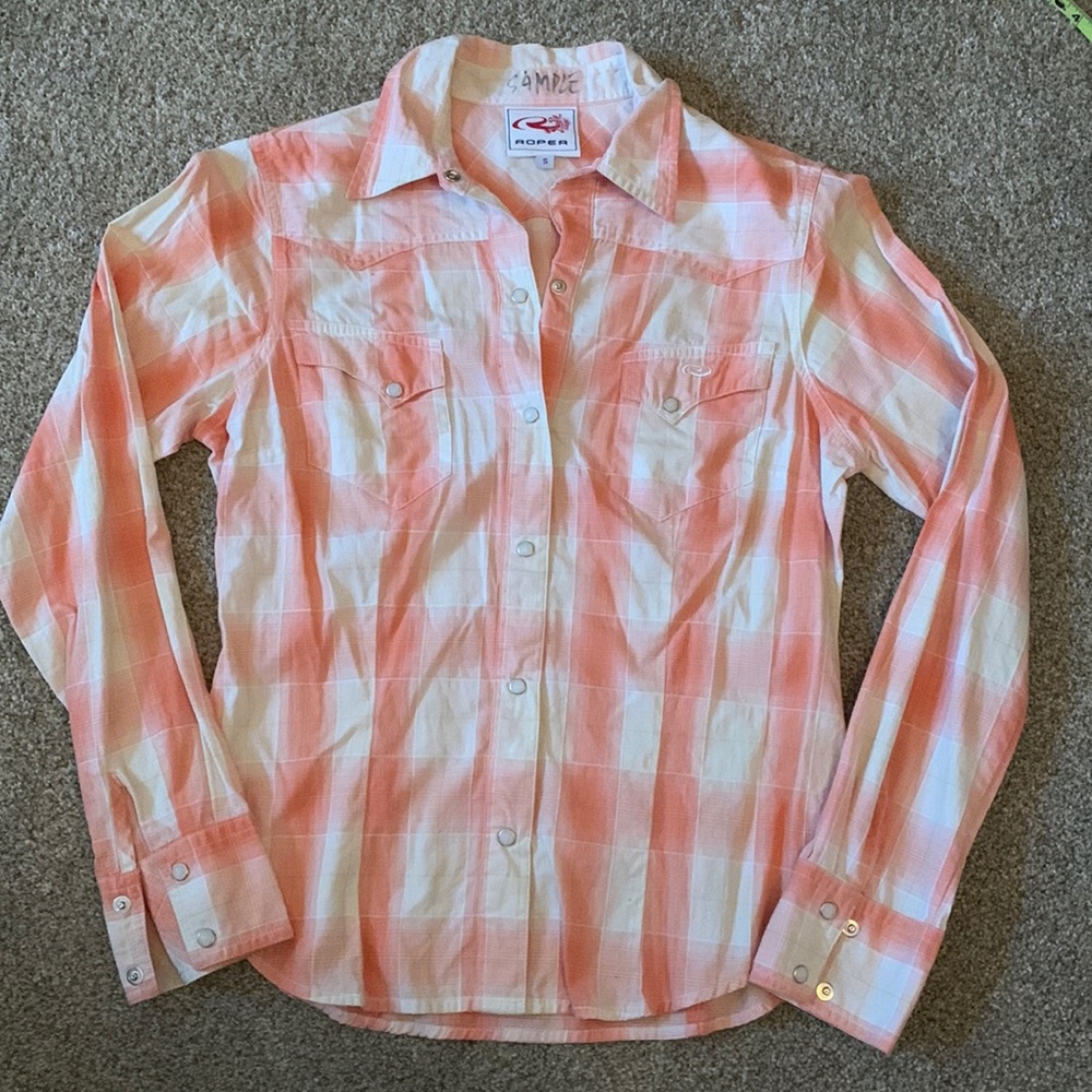 Women’s Roper plaid pearl snap western shirt, small